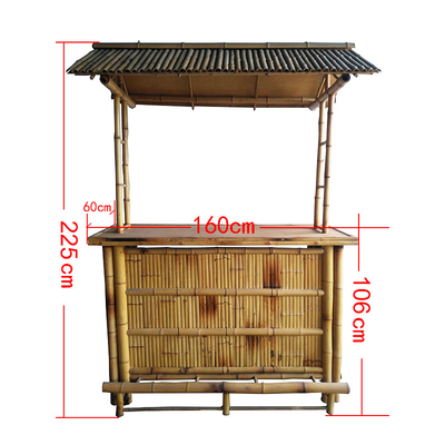 Bambù Tiki Bar With Roof di altezza di 220 cm gli sgabelli da bar di bambù di 4 pezzi
