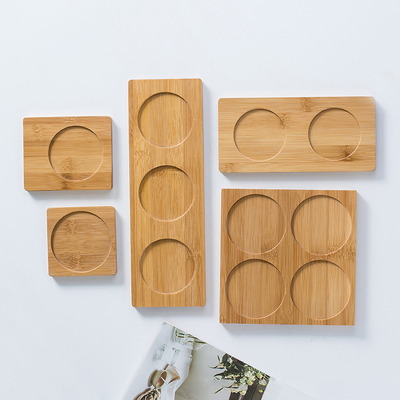Stuoia di legno di bambù Eco messa originale ecologica di Tray Square /Round del caffè dei sottobicchieri di bambù su ordinazione