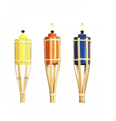 torce di bambù del partito di Tiki Torch Hand Woven Bamboo del giardino di 115cm