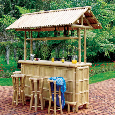 Patio Tiki Bar all'aperto, Set in bambù, Tiki Bar Islander
